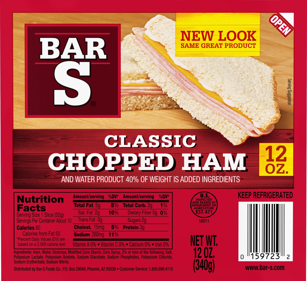 slide 6 of 7, Bar-S Ham 12 oz, 12 oz