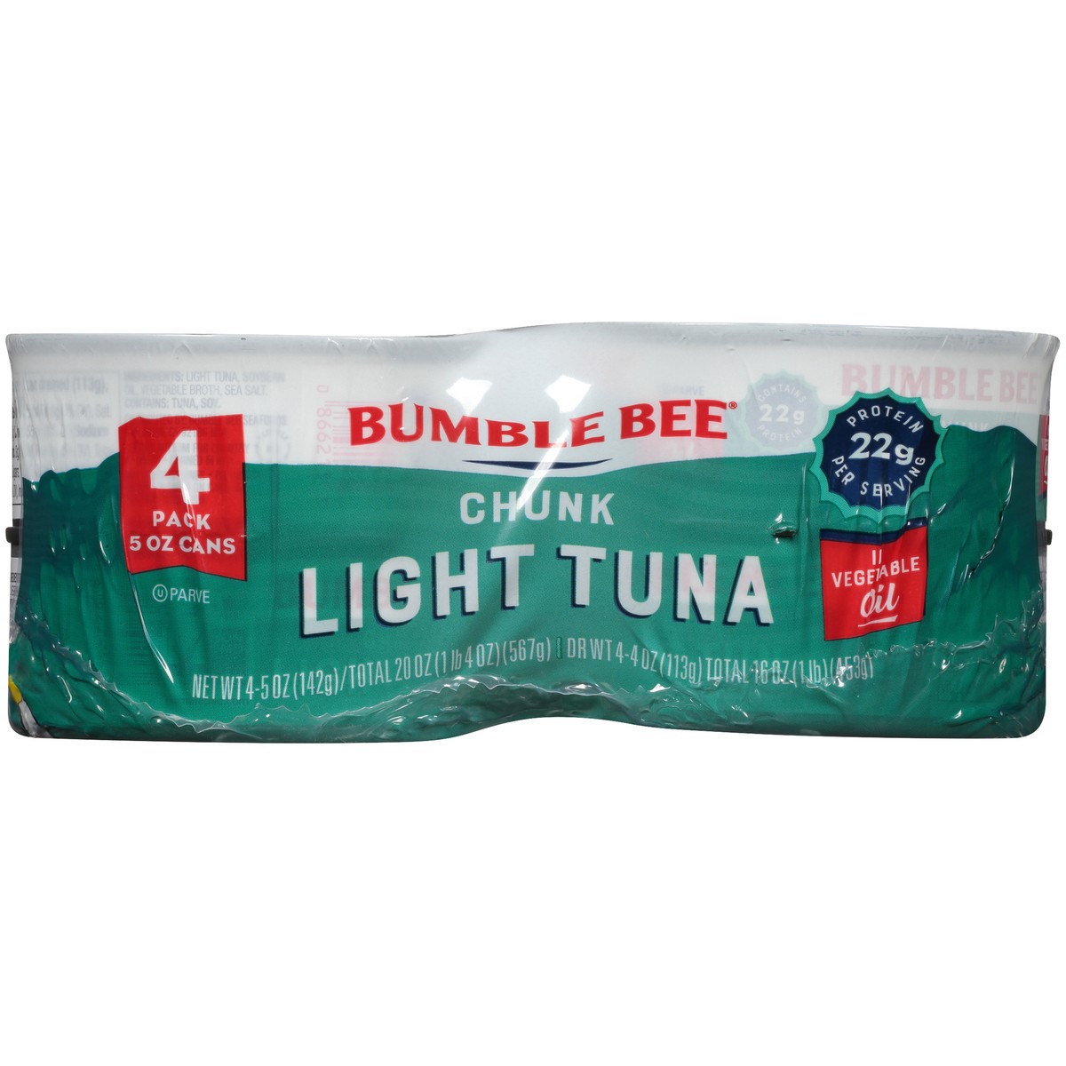 slide 4 of 11, Bumble Bee Chunk Light Tuna in Vegetable Oil 4 - 5 oz Cans, 4 ct