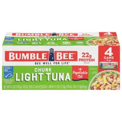 Bumble Bee Chunk Light Tuna in Vegetable Oil 4 - 5 oz Cans