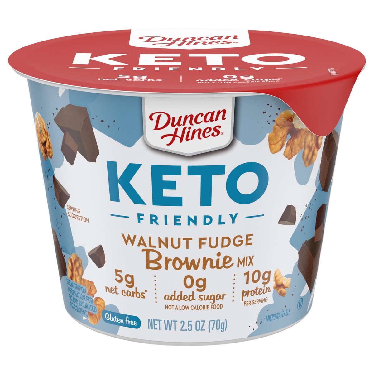 slide 1 of 5, Duncan Hines Keto Friendly Brownie Mix, Walnut Fudge, 2.5 oz., 2.5 oz