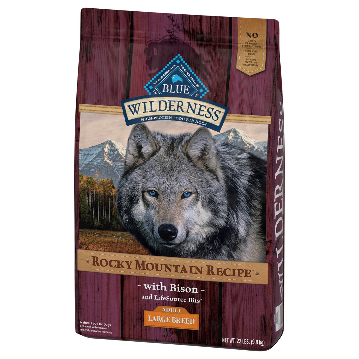 slide 11 of 13, Blue Buffalo Wilderness Rocky Mountain Recipe High Protein, Natural Adult Large Breed Dry Dog Food, Bison 22-lb, 22 lb