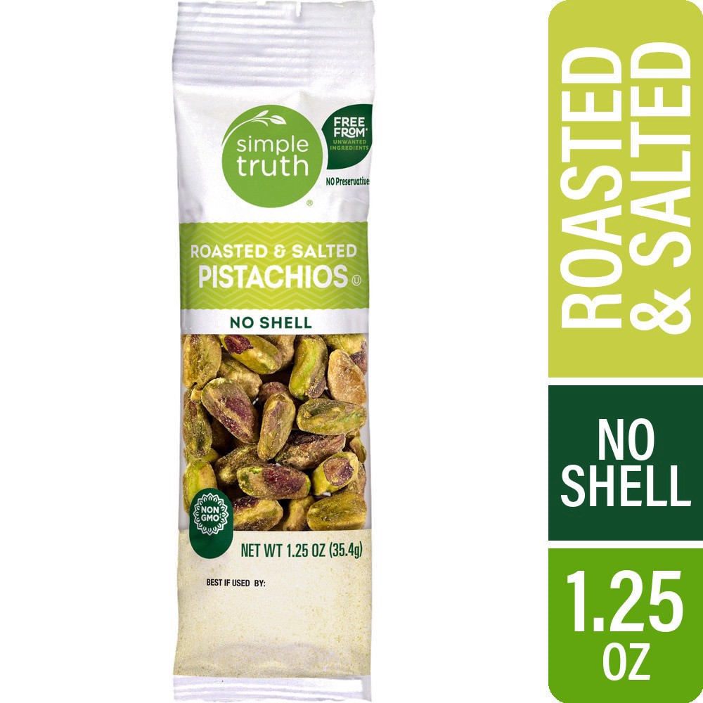 slide 1 of 4, Simple Truth® Unshelled Roasted & Salted Pistachios, 1.25 oz