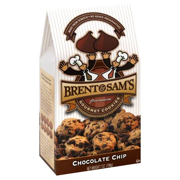 slide 1 of 1, Brent & Sam's Premium Gourmet Cookies, Chocolate Chip, 7 oz