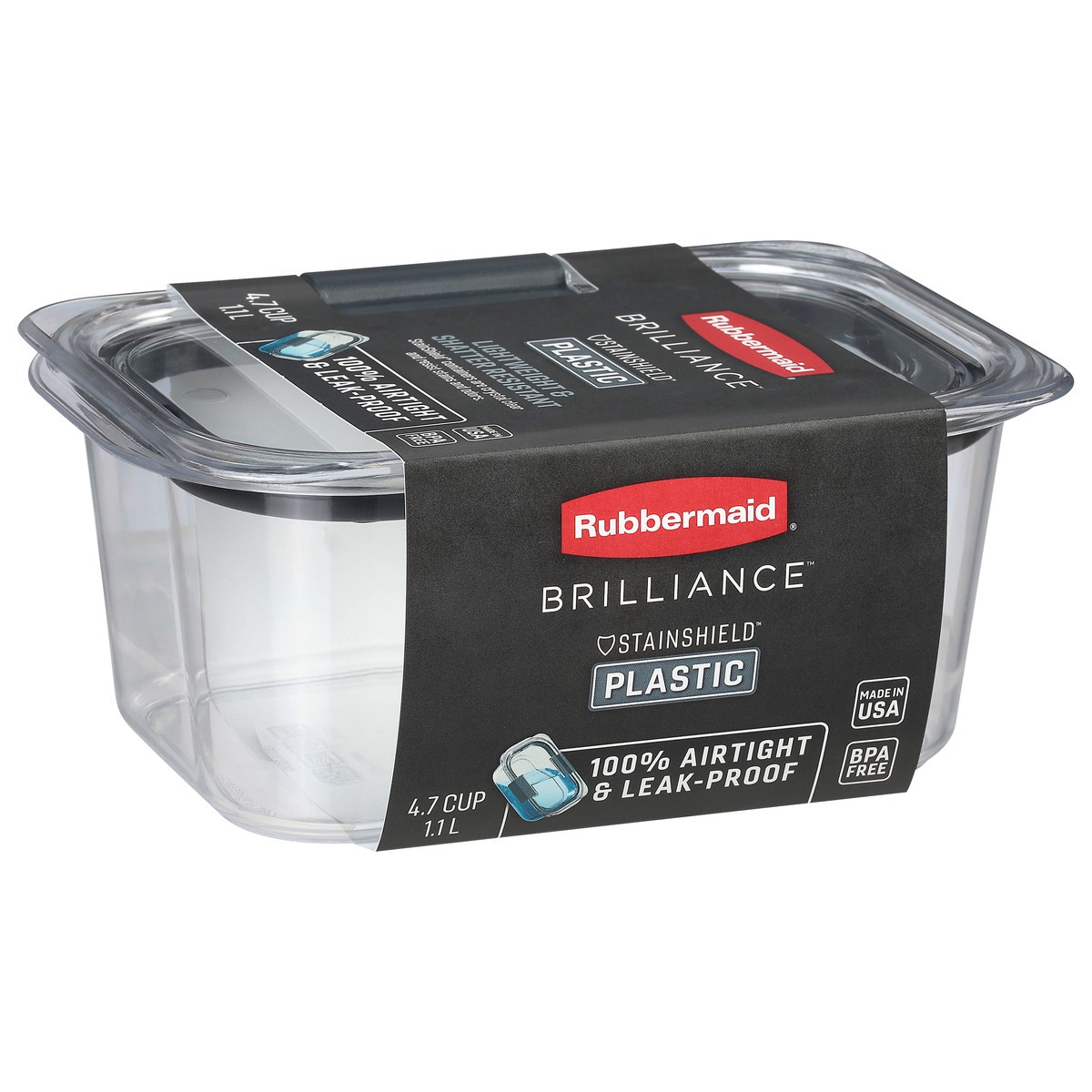 slide 9 of 9, Rubbermaid Brilliance 4.7 Cup Plastic Container 1 ea, 1 ct