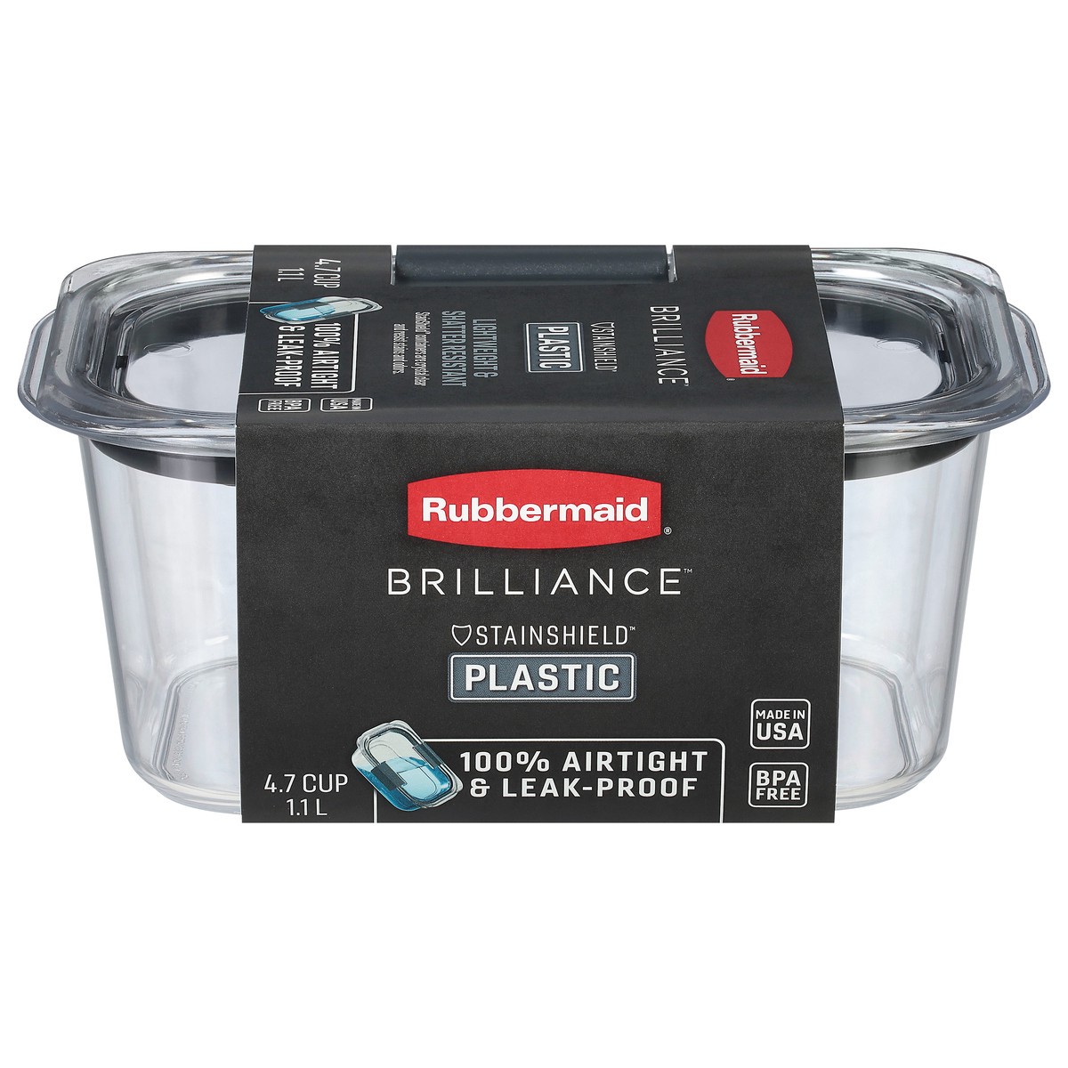 slide 1 of 9, Rubbermaid Brilliance 4.7 Cup Plastic Container 1 ea, 1 ct