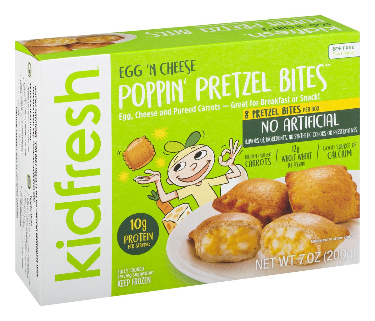 slide 2 of 9, Kidfresh Egg & Cheese Frozen Poppin Pretzel Bites, 7 oz