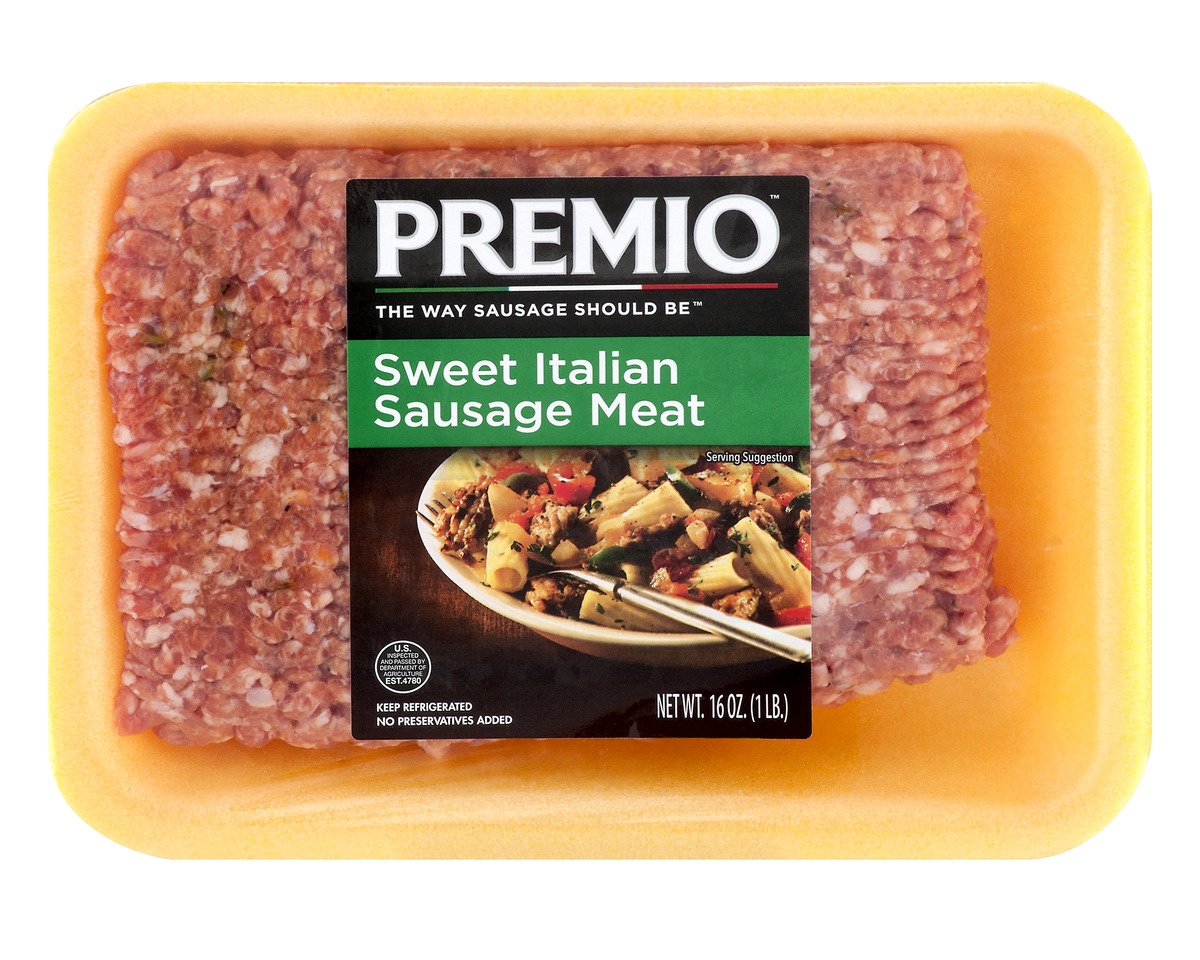 slide 1 of 1, Premio Sweet Italian Sausage Meat, 16 oz