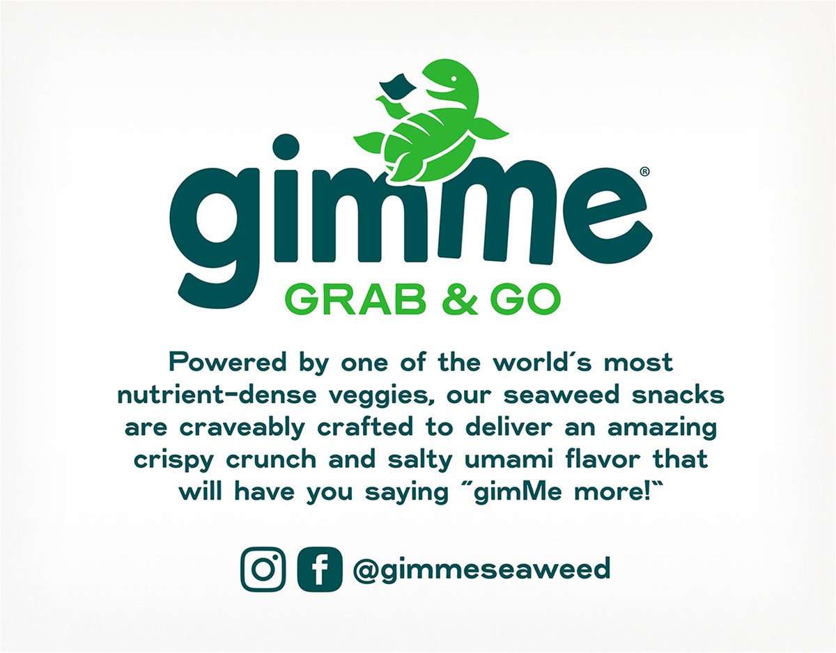 slide 9 of 14, gimme Seaweed Grab & Go Organic Premium Roasted Seaweed Snack, Sea Salt, .70oz, 5 Pack, 5 ct