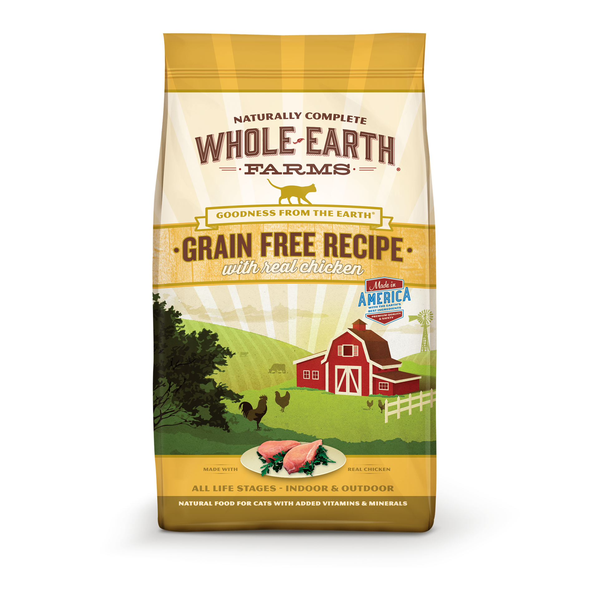 slide 1 of 2, Whole Earth Farms Grain Free Chicken Recipe Dry Cat Food - 10 lb Bag, 10 lb