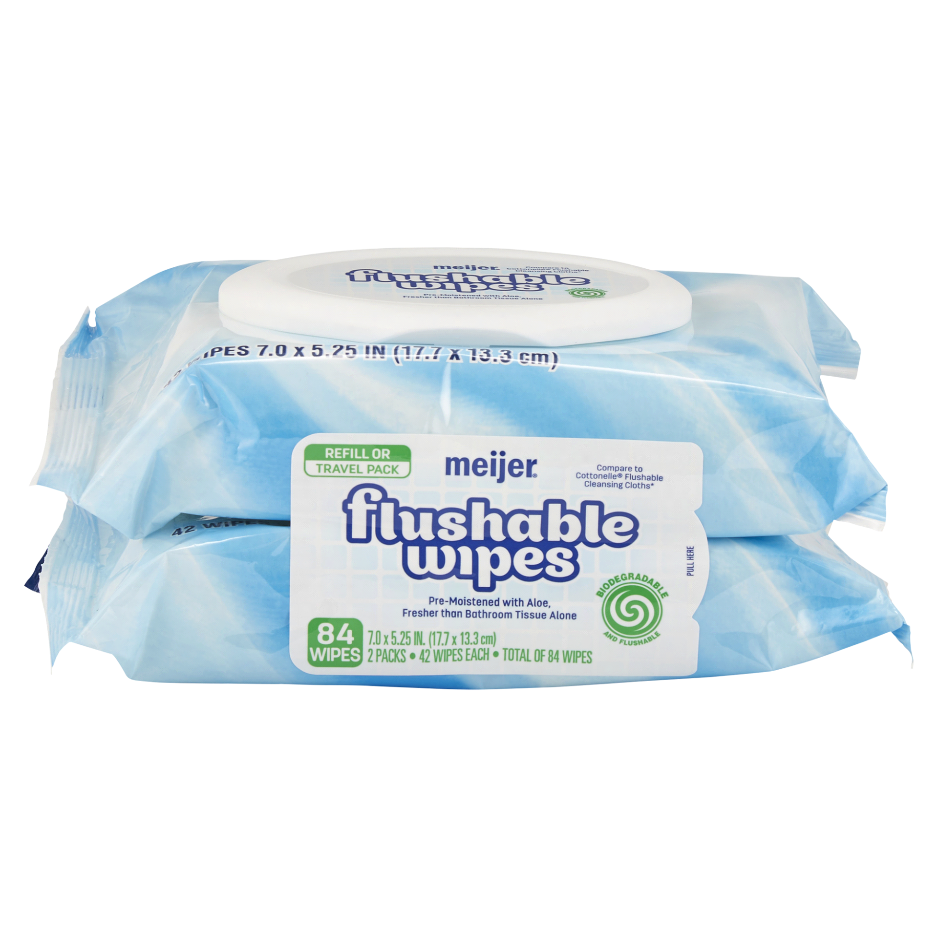 slide 1 of 5, Meijer Moist Wipes, Flushable, Flip Top Lid, 84 ct