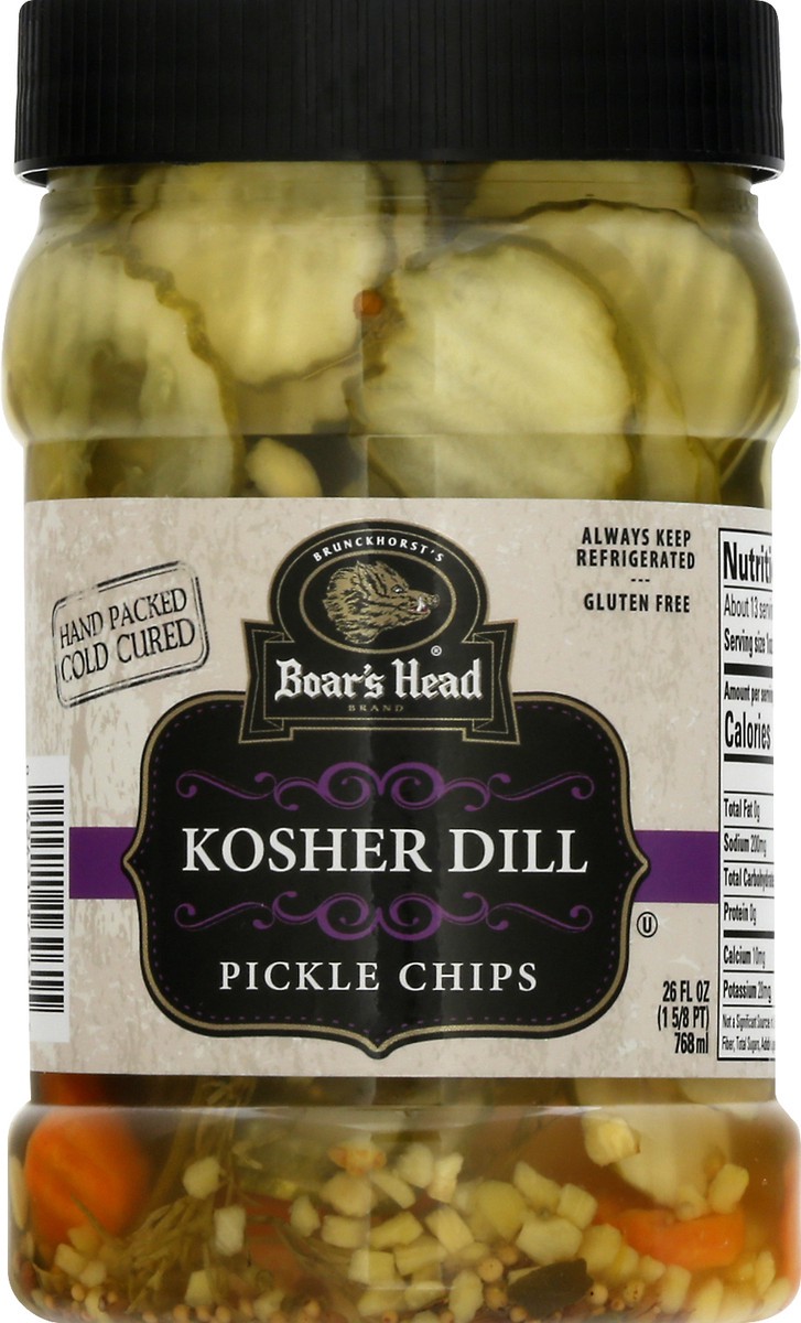 slide 4 of 8, Boar's Head Kosher Dill Pickle Chips, 26 oz