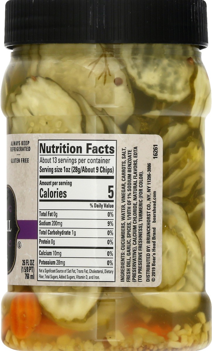 slide 3 of 8, Boar's Head Kosher Dill Pickle Chips, 26 oz