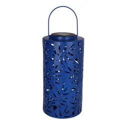 HD Outdoors Leaf Solar Metal Lantern - Blue
