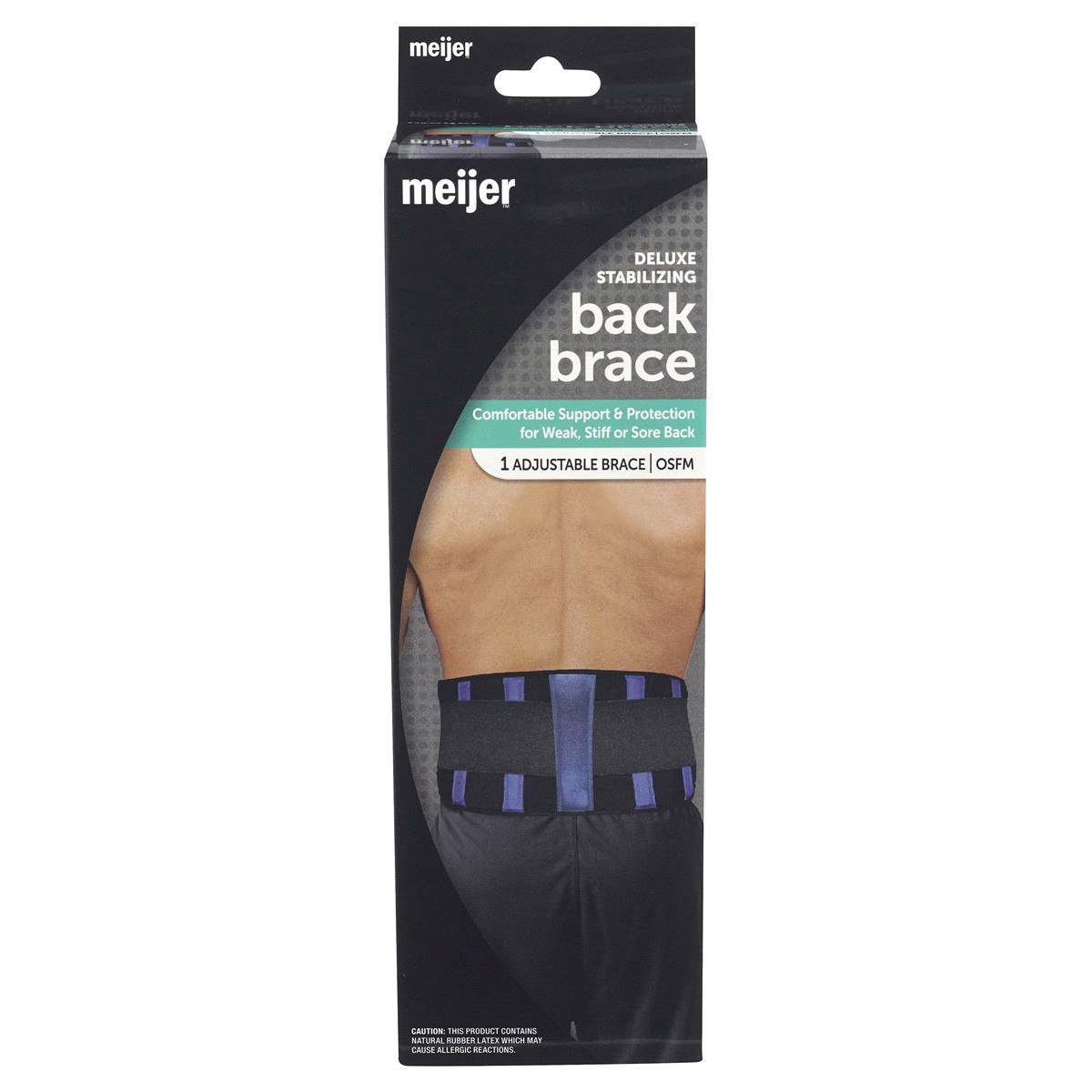 slide 1 of 5, Meijer Deluxe Stabilizing Back Support Brace One Size Fits Most, 1 ct