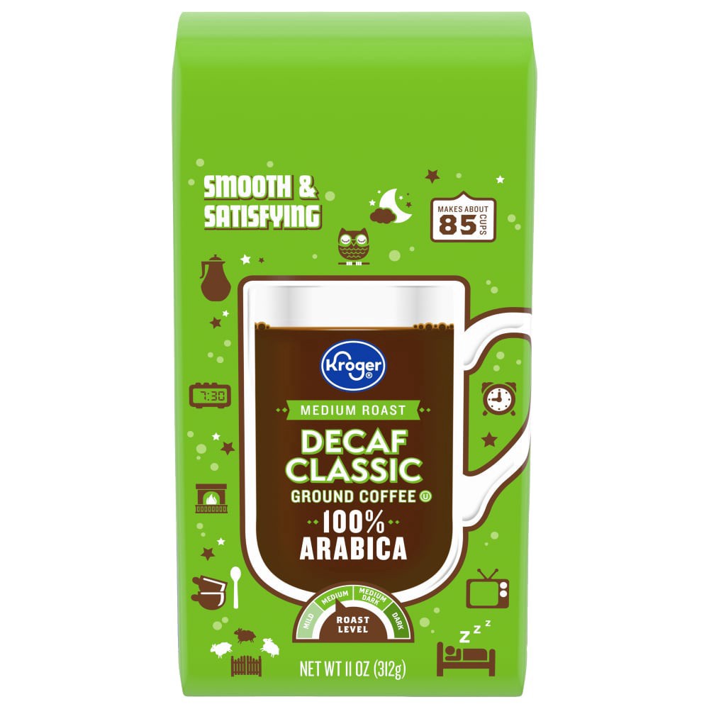slide 5 of 6, Kroger Medium Roast Decaf Classic Ground Coffee - 11 oz, 11 oz
