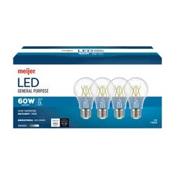 Meijer Led 7.5w Filament A19 Light Bulbs, Daylight, 60w Equivalent, 4 Ct