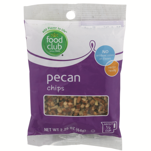 slide 1 of 1, Food Club Pecan Chips, 2.25 oz