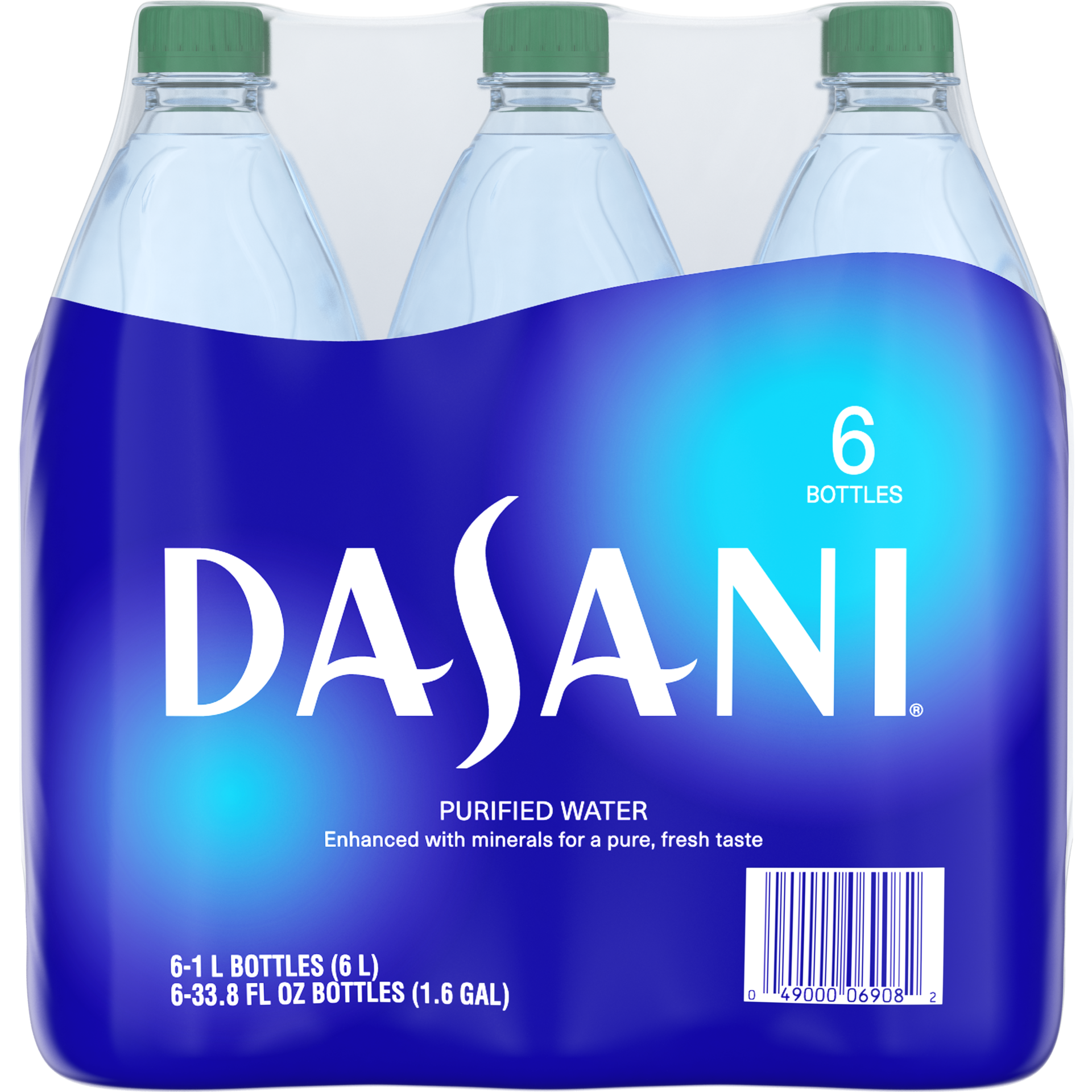 slide 5 of 5, DASANI Purified Water Bottles Enhanced with Minerals, 1 Liter, 6 Pack, 202.80 fl oz