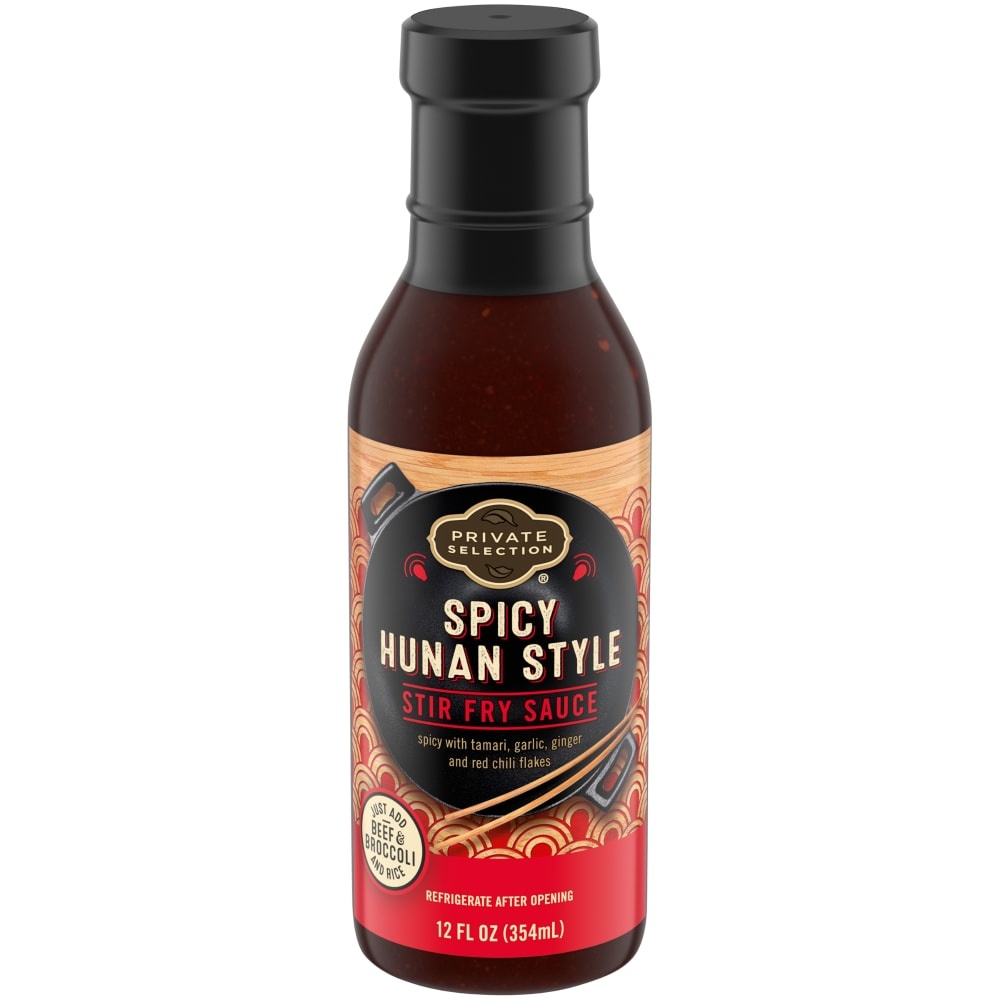 slide 1 of 1, Private Selection Spicy Hunan Style Stir Fry Sauce, 12 fl oz