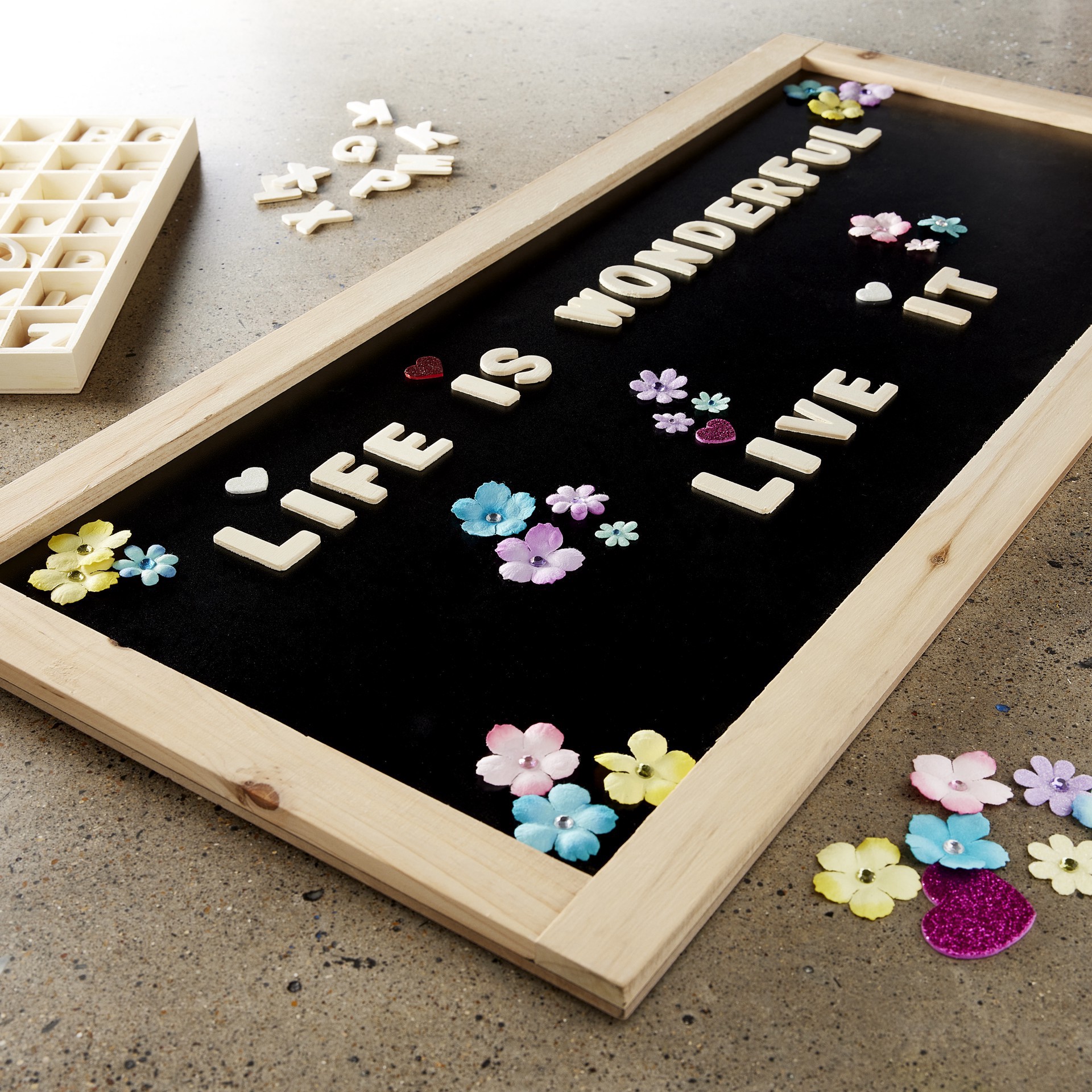 slide 3 of 3, 28" X 13" Unfinished Framed Chalkboard By Make Market, 28 in x 13 in