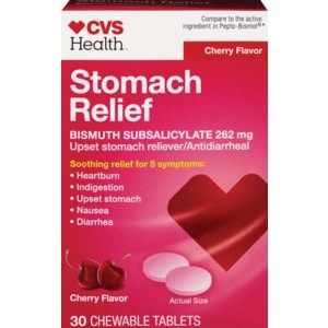 slide 1 of 1, CVS Health Stomach Relief Chewable Tablets Cherry, 30 ct