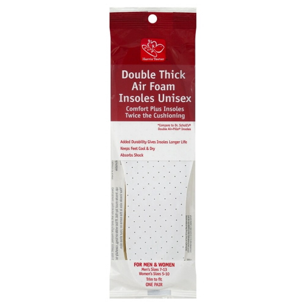 slide 1 of 2, Harris Teeter Unisex Double Thick Air Foam Insoles, 1 pair