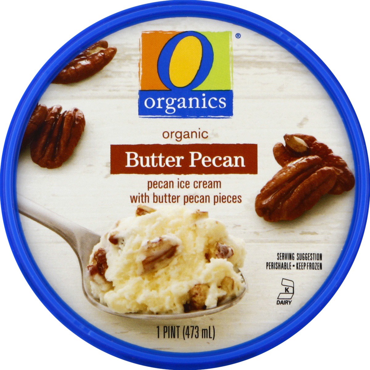 slide 2 of 3, O Organics Ice Cream Butter Pecan - Pint, 1 ct