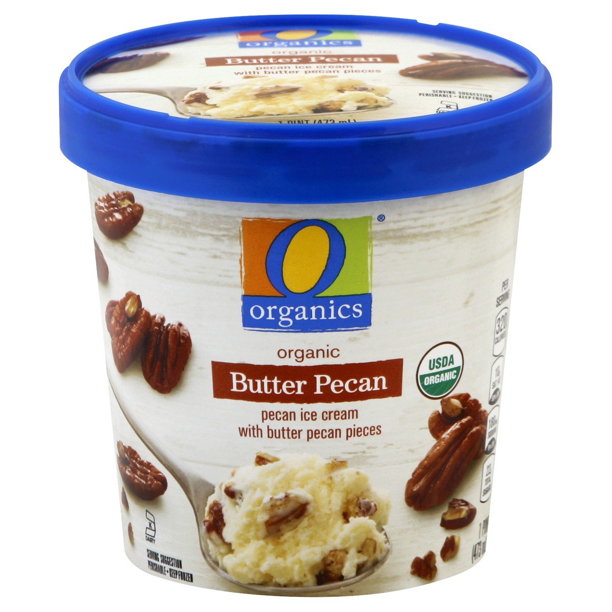 slide 1 of 3, O Organics Ice Cream Butter Pecan - Pint, 1 ct