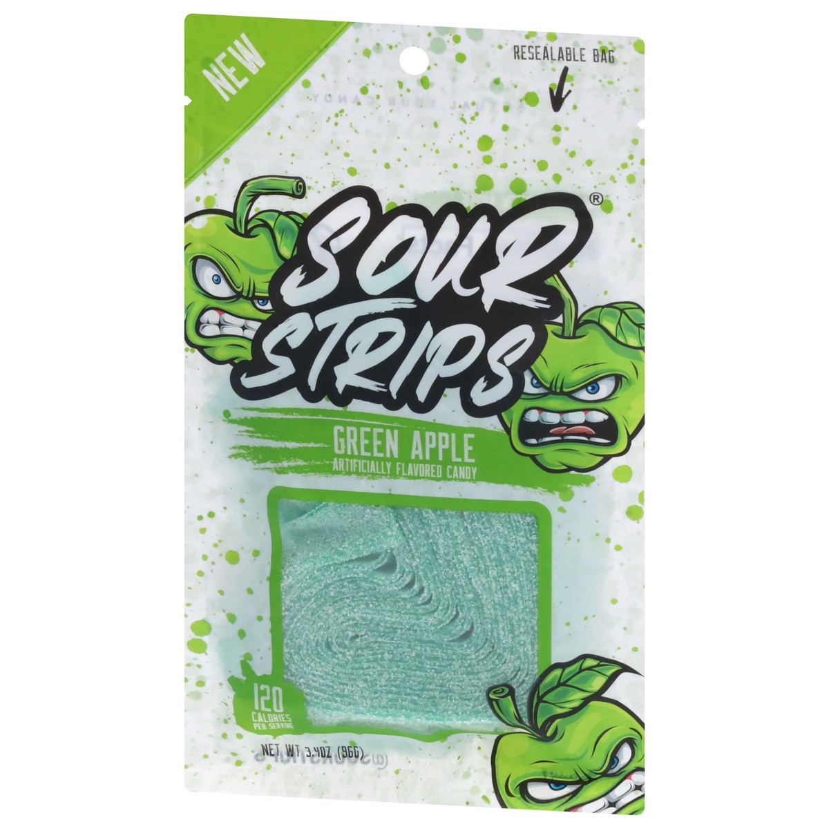 slide 9 of 14, Sour Strips Green Apple Candy 3.4 oz, 3.7 oz