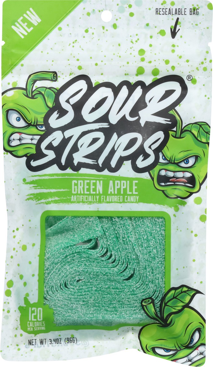 slide 2 of 14, Sour Strips Green Apple Candy 3.4 oz, 3.7 oz