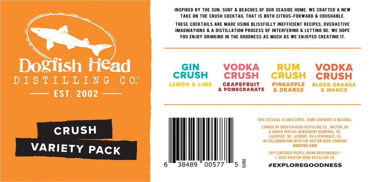 slide 4 of 7, Dogfish Head Spirits Dogfish Head Bar Cart Tropical Mix Pack Cocktails 7% ABV (12 fl. oz. Can, 8pk.), 8 ct; 12 fl oz