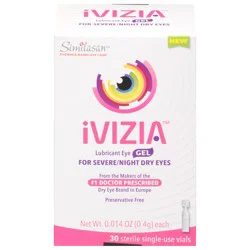 Similasan Ivizia Lubricant Eye Gel for Severe/Night Dry Eyes 30 - 0.014 oz Packs