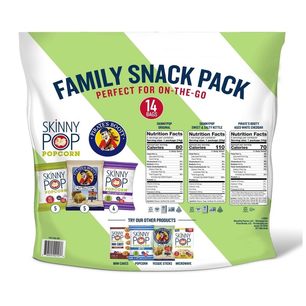 slide 2 of 2, SkinnyPop Family Snack Pack Assorted, 8.2 oz