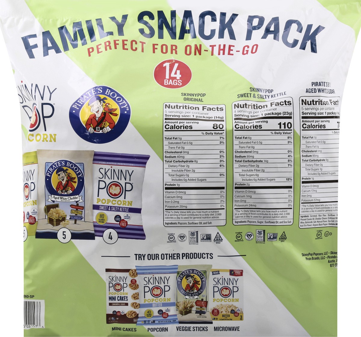slide 5 of 9, SkinnyPop Assorted Family Snack Pack 14 ea, 14 ct