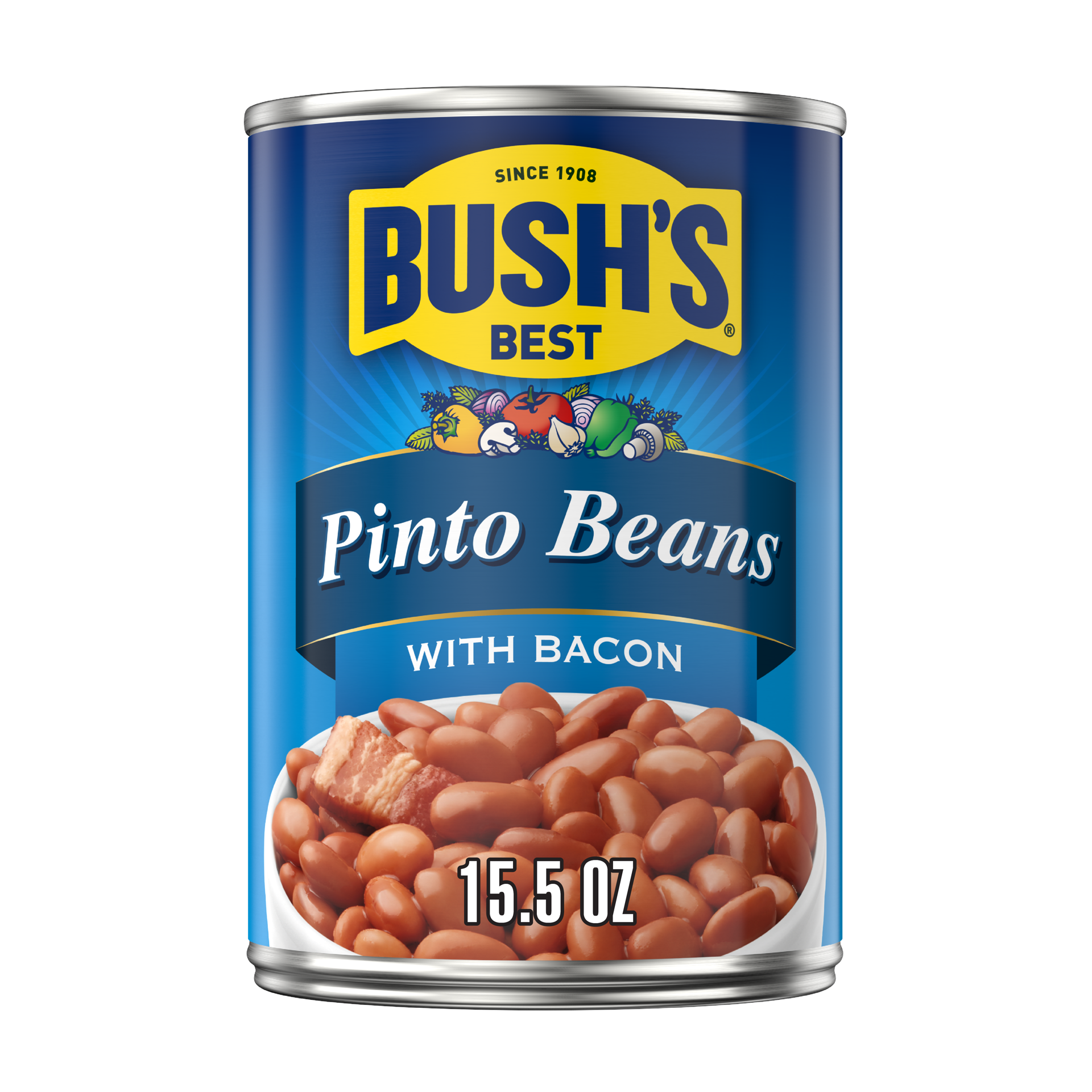 slide 1 of 12, Bush's Best Bush's Pinto Beans with Bacon 15.5 oz, 15.5 oz