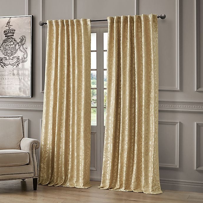 slide 1 of 2, Waterford Lawrence Room Darkening Window Curtain Panel - Gold, 96 in