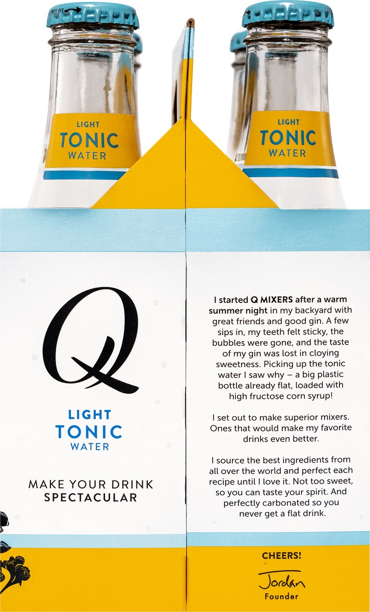 slide 6 of 6, Q Drinks Mixers Light Tonic Water, Premium Cocktail Mixer Made with Real Ingredients, (4 Bottles) - 4 ct, 4 ct