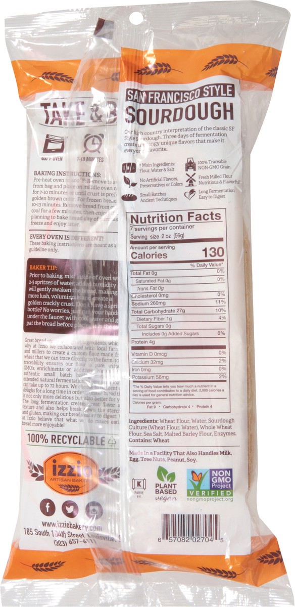 slide 5 of 9, Izzio Artisan Bakery San Francisco Style Sourdough Sourdough 14 oz, 14 oz