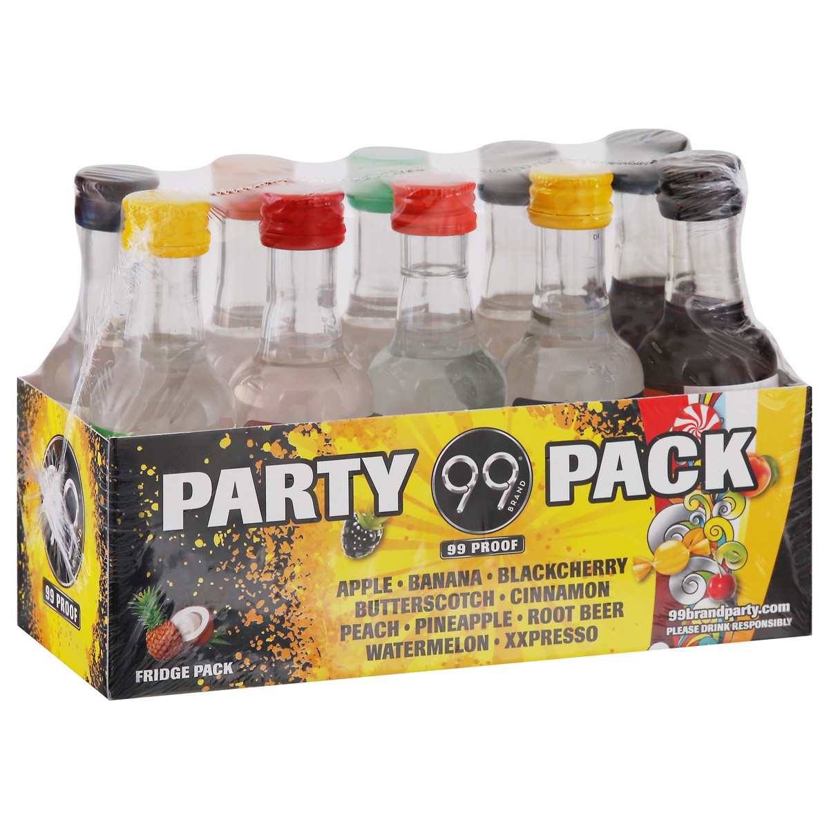 slide 5 of 9, 99 Brand Liqueur Party Pack, 50 mL Bottles, 10 Count, 99 Proof, 50 ml