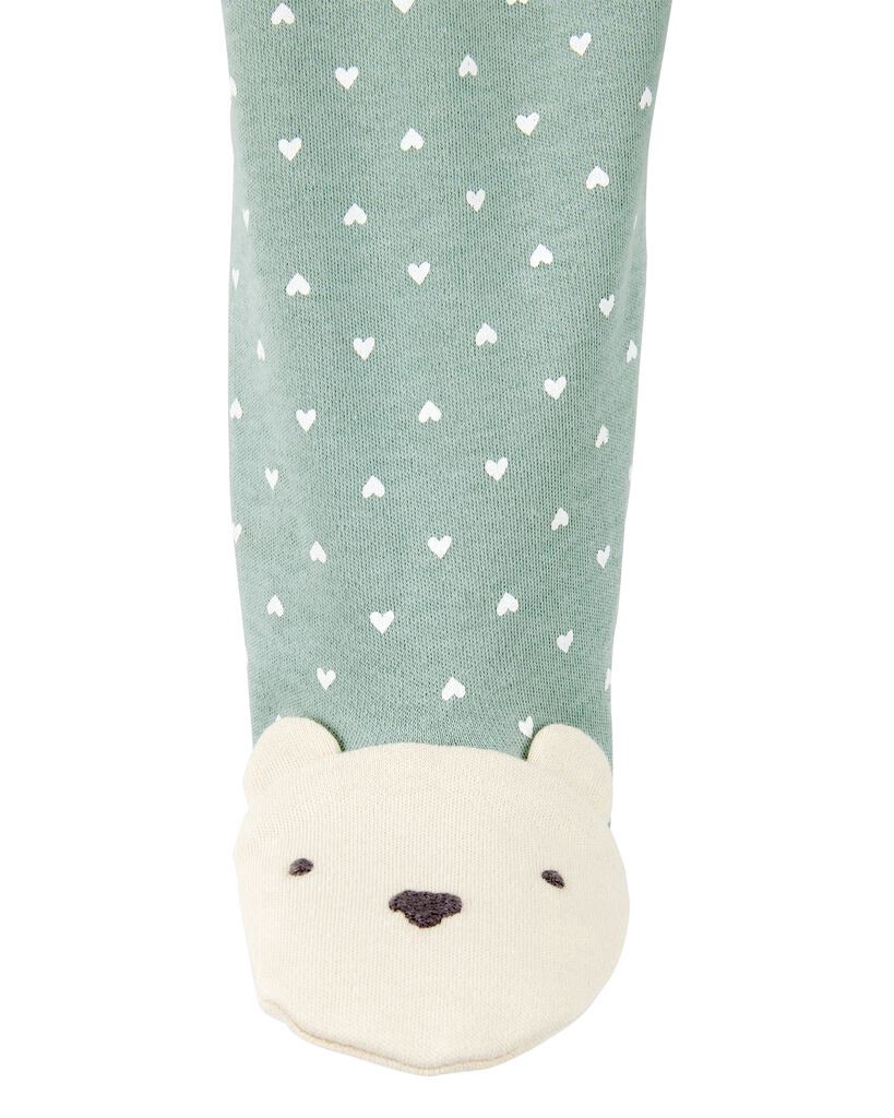 slide 2 of 3, Carter's Carters Baby Polka Dot 2-Way Zip Cotton Sleep & Play Pajamas - Green Green 3M, 1 ct