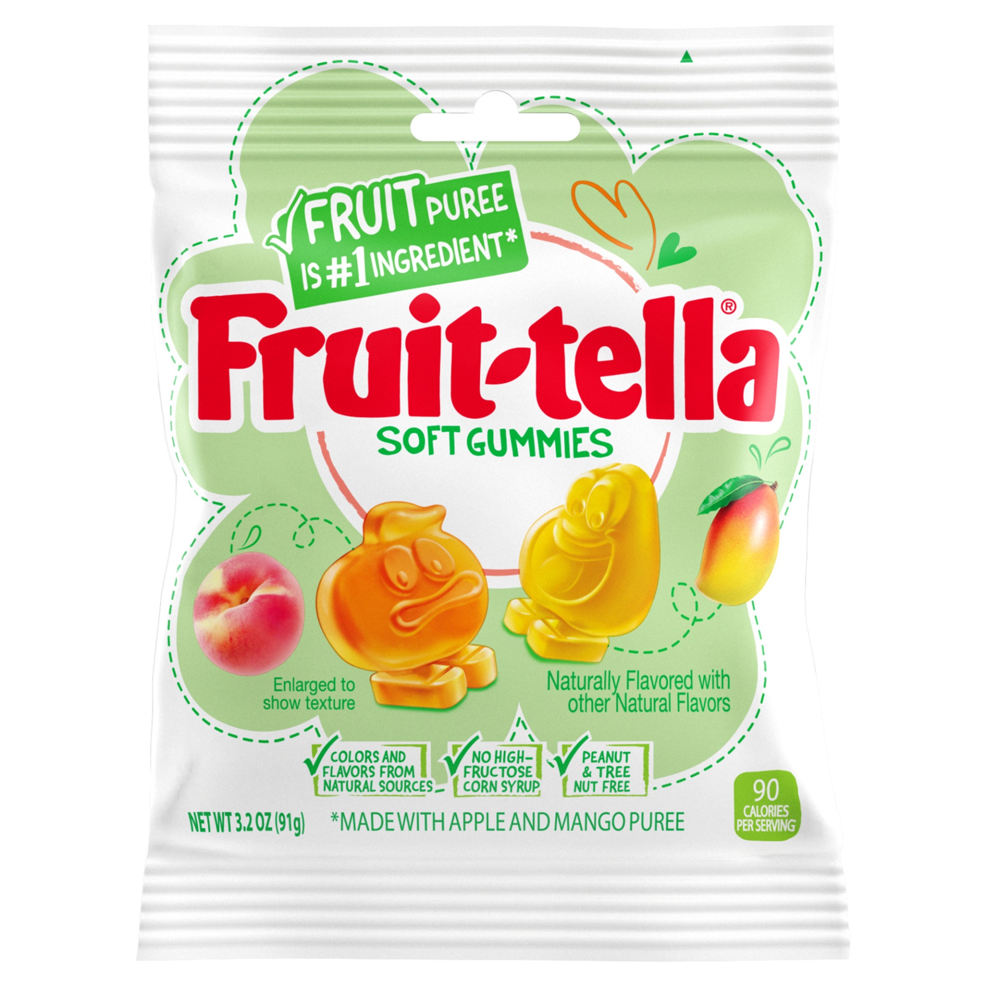 slide 1 of 1, Fruittella Gummies, Peach & Mango, 3.2 oz