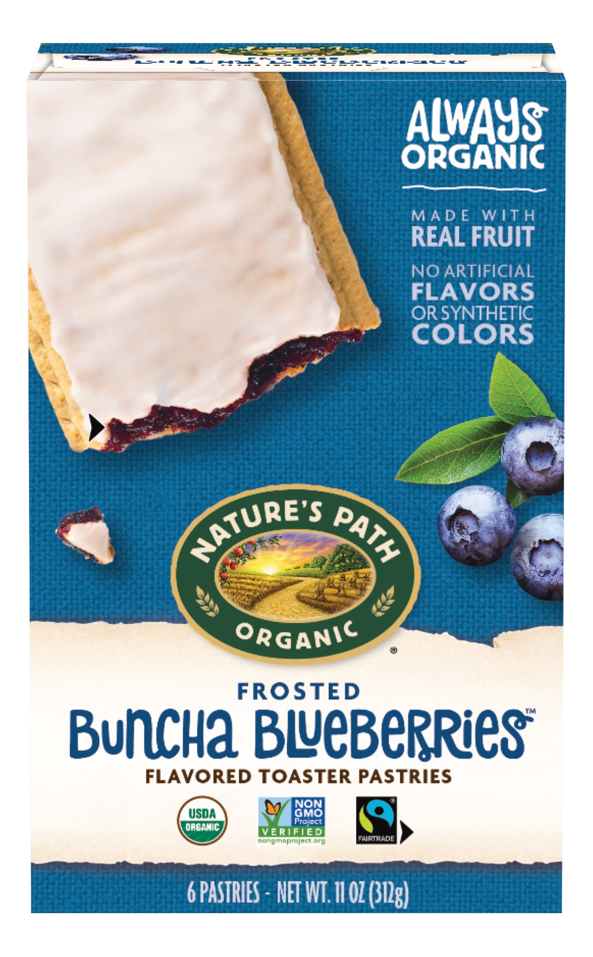 slide 1 of 5, Nature's Path Organic Blueberry Frosted Toaster Pastries, 11 oz