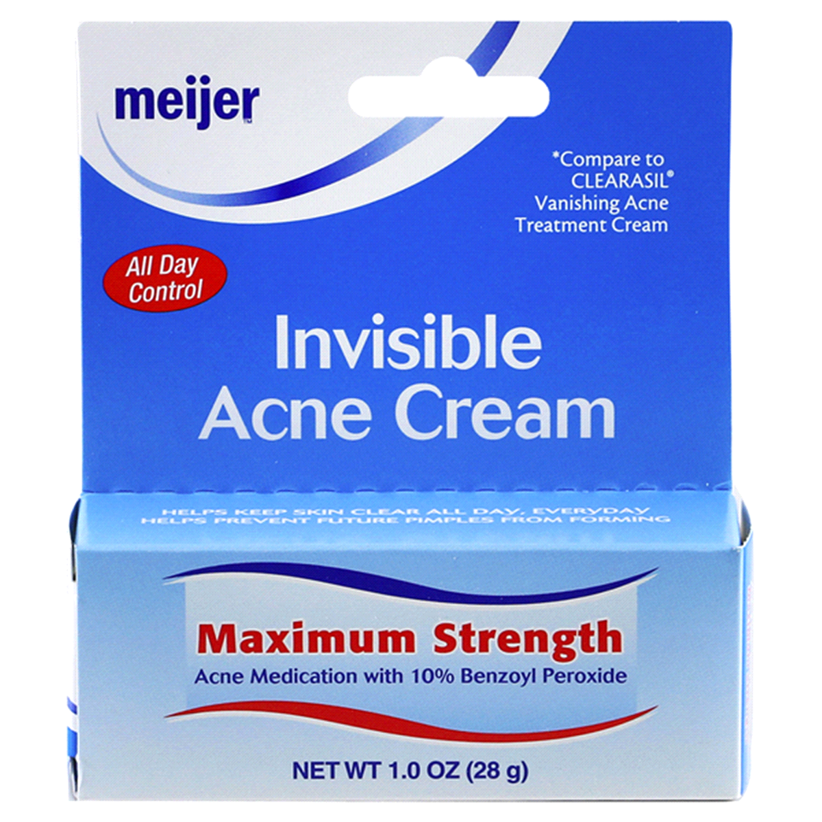 slide 1 of 9, Meijer Invisible Acne Cream, 1 oz