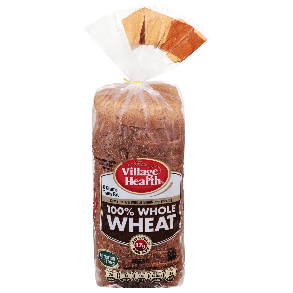 slide 1 of 1, Village Hearth 100% Whole Wheat Bread 16 oz, 1 lb