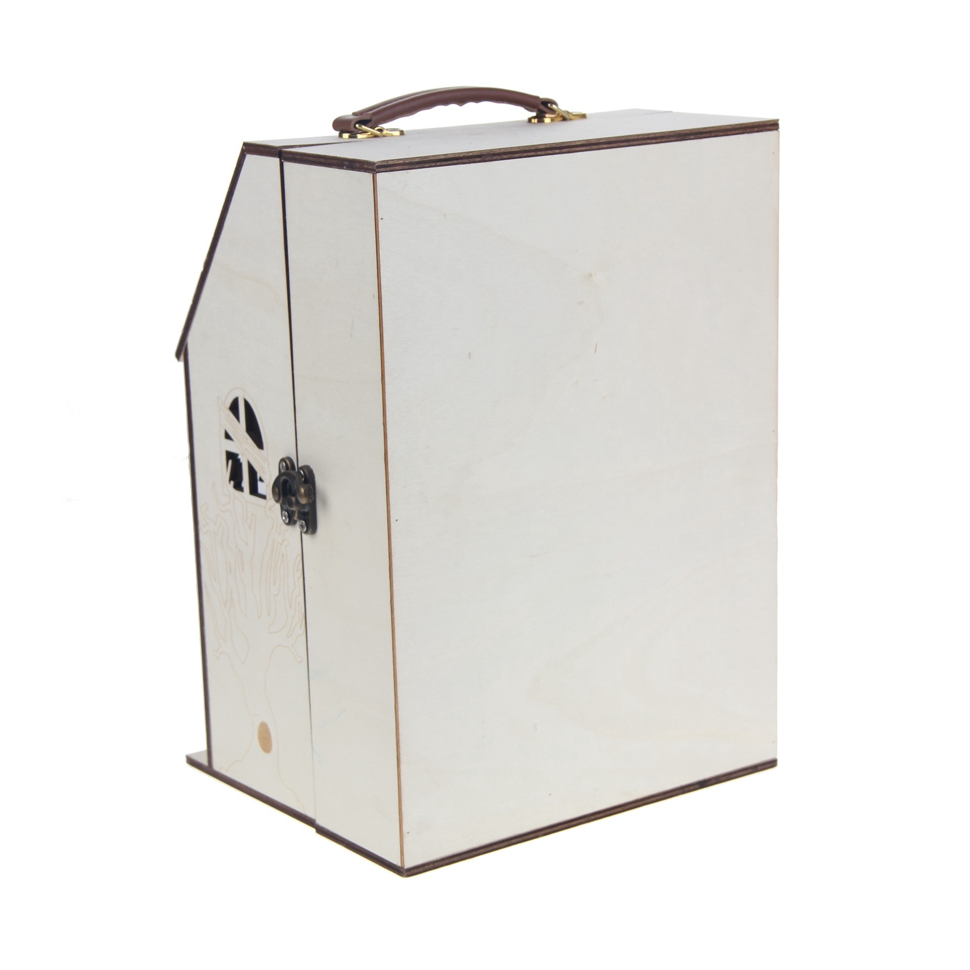 slide 5 of 5, 12" Diy Haunted Dollhouse Wood Decor By Make Market, 12 in