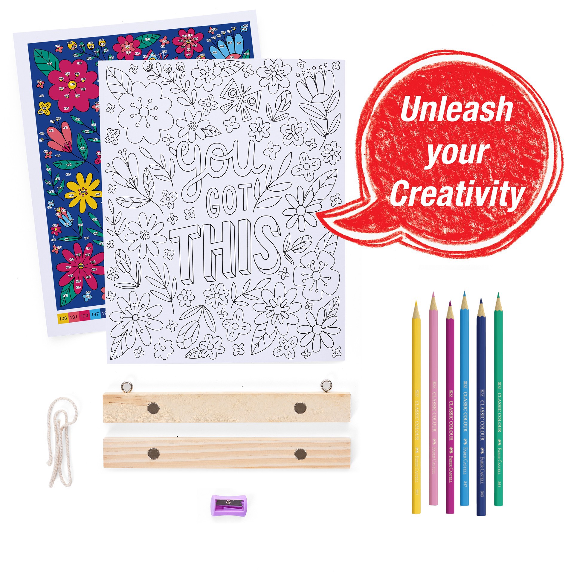 slide 3 of 4, Faber-Castell You Got This Color By Number Wall Art Kit, 8 in x 10 in