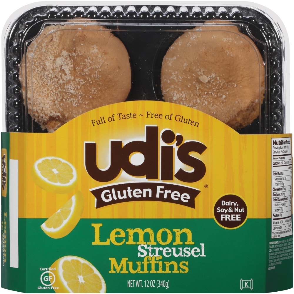 slide 1 of 4, Udi's Udi's Muffins, Lemon Streusel, 12 oz