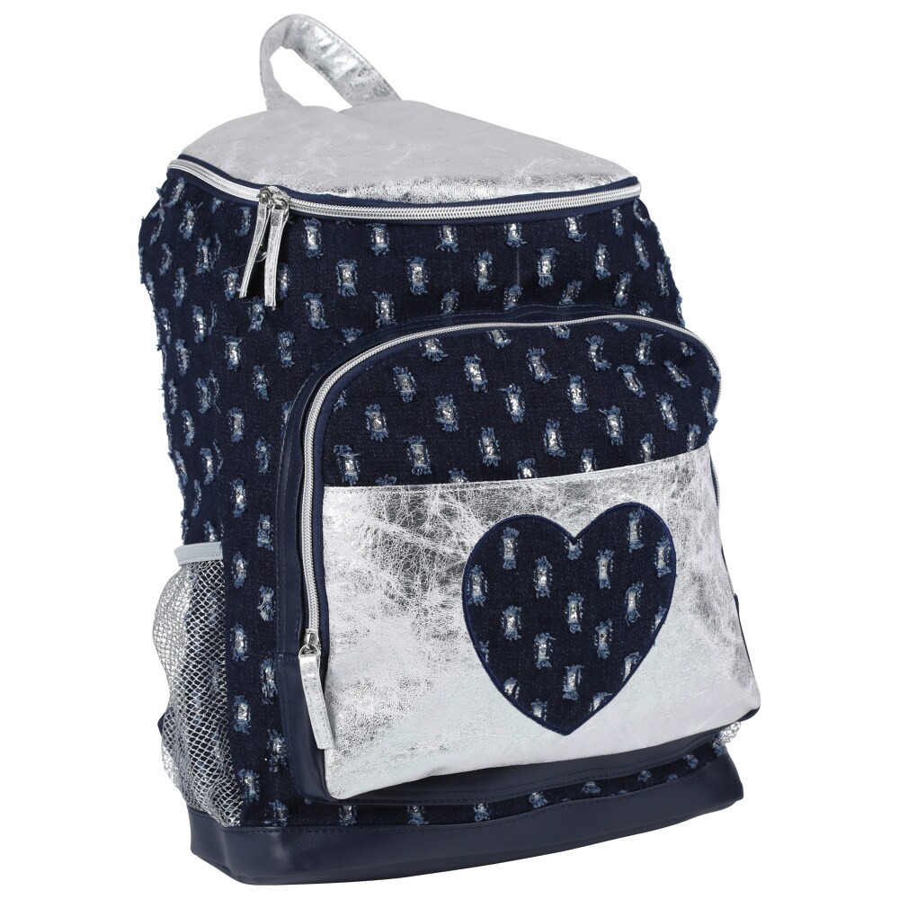 slide 1 of 2, Cudlies Denim Glitter & Hearts Fashion Backpack, 1 ct