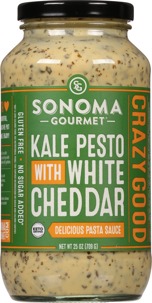 slide 3 of 9, Sonoma Gourmet Kale Pesto with White Cheddar Pasta Sauce 25 oz, 25 oz