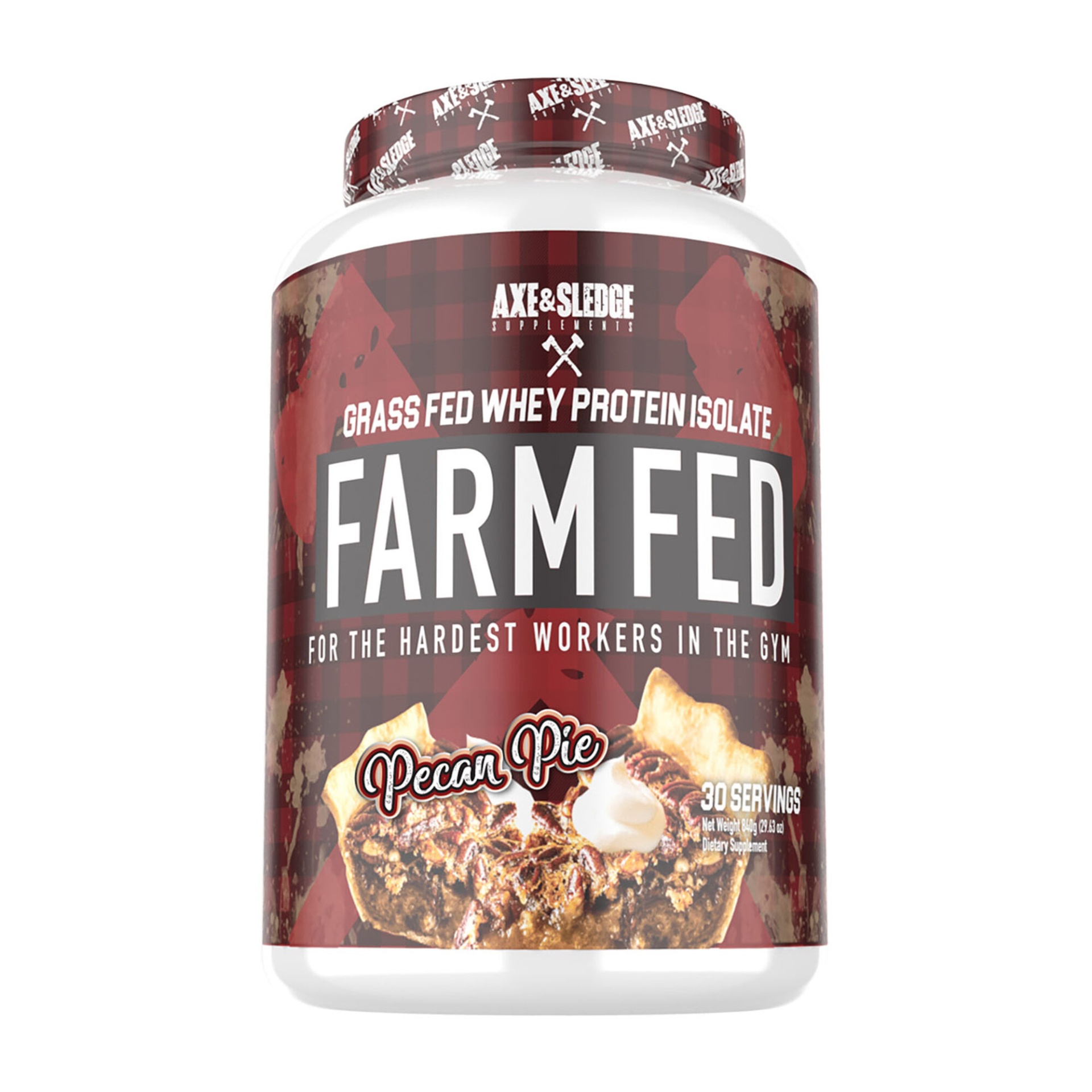 slide 1 of 1, AXE & Sledge Supplements Farm Fed Grass Fed Whey Protein Isolate - Pecan Pie, 1 ct